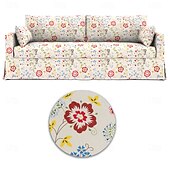 preiswerte Sofabezug-Sofabezug für Hyltarp-Sofa, gesteppt, floral, 100 % Baumwolle