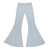 levne Spodní části-Retro Cikánský 70. léta Kalhoty Bell Bottoms světlé legíny Roztažené kalhoty Disko Vysoký pas Zvíře Leopard Tygr Maškarní kostým Dámské předvečer Všech svatých Karneval Dovolená hudební festival
