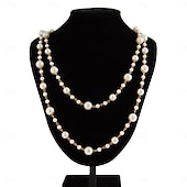 abordables Colliers-Collier Sautoir Perle d&#039;imitation Femmes Élégant Mode Mignon Perles Mignon Rond Colliers Tendance Pour Mariage Soirée Quotidien