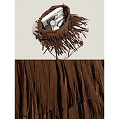 cheap Crossbody Bags-Women&#039;s Boho Fringe Crossbody Bag with Beaded Strap – Vintage Suede-Look Shoulder Purse for Festivals, Travel and Casual Outfits