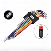 cheap Wrench-9 pcs Rainbow Allen Wrenches Set, Hex Key Set with Colored Short and Long Arm, Ball and Torx End, Metric