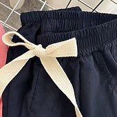 levne Spodní díly-Děti Dívčí Kalhoty Pevná barva Módní Kapsy Škola 4 roky + Léto Fialová Námořnická modř
