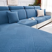 abordables Funda de sofá-Funda de cojín elástica para sofá, funda elástica para sillón seccional, sofá de dos plazas, 4 o 3 plazas, forma de L, sólida, suave, duradera, lavable