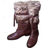 preiswerte Schuhe-Mittelalterlich Renaissance Schuhe Kniehohe Stiefel Flache Jazzstiefel Pirat Wikinger Kreuzritter Kostüm Herren Keltisch Seeräuber Halloween Maskerade Leistung Party &amp; Abend LARP Erwachsene Schuhe
