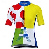abordables Maillots pour femmes-Femmes Maillot de cyclisme Manche Courte Cyclisme T-shirt Maillot Top avec 3 poches arrière VTT Vélo tout terrain Cyclisme sur route Triathlon Respirant Séchage Rapide Évacuation de l&#039;Humidité Bandes