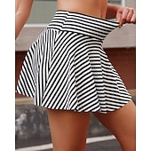 abordables Faldas y Skorts para Mujeres-Mujer Leopardo Rayas Falda casual Faldas de tenis con pantalones cortos Tobillo Alto Transpirable Tenis Golf pepinillo Negro Caqui Ropa de tenis