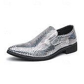 abordables Semi-formel-Chaussures à enfiler pour hommes à imprimé serpent métallisé turquoise - tendance, modernes, parfaites pour les sorties décontractées et les événements avant-gardistes