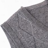 preiswerte Herren Elite Pullover &amp; Cardigans-Herren Pullunder Stricken Jacquard Geometrisches Muster V Ausschnitt Täglich Westen Urlaub Heim Bekleidung Ärmellos Sommer Frühling Schwarz Khaki S M L