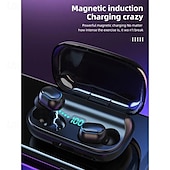 رخيصةأون سماعات لاسلكية ستيريو TWS-سماعات T11 TWS اللاسلكية داخل الأذن بلوتوث 5.0 - سماعات رياضية للألعاب مع ميكروفون، شاشة LED، علبة شحن
