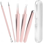 abordables Soins Personnels &amp; Santé-Kit d&#039;outils pour éliminer les points noirs et les boutons, ensemble d&#039;extraction d&#039;acné avec pince à épiler pour poils incarnés, pince à épiler de précision ultra-fine, outils de nettoyage des pores
