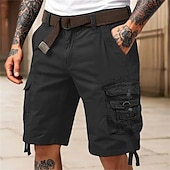 economico All&amp;#39;aperto-Per uomo Pantaloncini cargo Shorts Pantaloncini Estivi Multi-tasche Tasca con Patta Semplice Comodità Indossabile Lunghezza al ginocchio All&#039;aperto Sport Quotidiano Moda Casual Nero Rosso