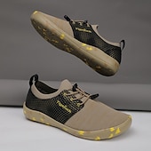 cheap Men&#039;s Sneakers-Men&#039;s Brown and Black Casual Athletic Shoes with Splash Detail – Lightweight Sport-Inspired Sneakers for Urban Wear and Outdoor Hikes