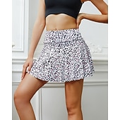 abordables Faldas y Skorts para Mujeres-Mujer Leopardo Rayas Falda casual Faldas de tenis con pantalones cortos Tobillo Alto Transpirable Tenis Golf pepinillo Negro Caqui Ropa de tenis