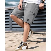 economico Vacanza-Per uomo Pantaloncini cargo Shorts Pantaloncini Estivi Coulisse Elastico in vita Multi-tasche Semplice Comodità Indossabile Lunghezza al ginocchio All&#039;aperto Sport Quotidiano Moda Casual Nero Blu