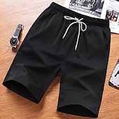 billiga Vardagsshorts-Herr Aktiv Shorts Casual shorts Ficka Snörning Elastisk dragsko-design Ensfärgat Komfort Andningsfunktion Kort Utomhussport Ledigt Dagligen Mode Streetwear Svart Vit Microelastisk