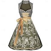 cheap Dirndl-Oktoberfest Dress Maid Bavarian Wiesn Women&#039;s Party Beer Festival Traditional Style Cloth Without Blouse