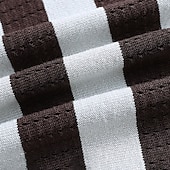 preiswerte Herren Elite Polo-Herren Polo Geschäft Lässig Umlegekragen Kurzarm Gitter Vertikale Streifen V-Ausschnitt Weich Sommer Frühling Herbst Kastanienbraun Dunkelblau Schwarz Dunkelkaffee Polo
