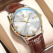 economico Orologi al quarzo-Orologio da Uomo 826 al Quarzo – Cassa in Lega Ultra Sottile Cinturino in Pelle Lancette Luminose Indicatore di Data 30M Impermeabile Stile Business Classico