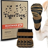 cheap Boots &amp; Paw Protectors-TigerToes Premium Non-Slip Dog Socks for Hardwood Floors - Extra-Thick Grip That Works Even When Twisted - Prevents Licking Slipping and Great for Dog Paw Protection