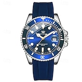cheap Quartz Watches-901 Casual Men&#039;s Watch – Luminous Waterproof Wristwatch with Soft Silicone Strap and Date Display