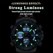 abordables Relojes mecánicos-Reloj de pulsera deportivo para hombre, con alarma LED, pantalla de doble horario, reloj digital de cuarzo para hombre, reloj electrónico resistente al agua para hombre.