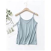 ieftine Top simplu-Pentru femei Camisole Tank Top Culoare solidă Zilnic De Bază Casual Fără manșon Cu Bretele Topuri obișnuite Zilnic Fără Spate Negru Alb Roz Îmbujorat Bleumarin Trifoi Vară