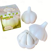 levne Úložiště a organizování-Guma na česnek s úložným boxem, realistický design z PVC bílé gumy do školy a kanceláře, odolná, ideální pro studenty a učitele
