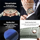 economico Orologi meccanici-Orologio da uomo, moda, lusso, sportivo, orologio da polso da uomo, impermeabile, luminoso, in pelle, con data, al quarzo.