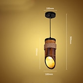 tanie Światła wiszące-26 cm Wisiorek Lantern Desgin Figury geometryczne Lampy widzące Bambus Zabytkowe Inspirowany naturą 110-120V 220-240V