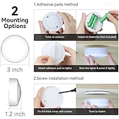 abordables 123496-Veilleuse LED avec télécommande, alimentée par batterie, 12 couleurs RVB, intensité variable, magnétique, pour placard de chambre, sous le comptoir, sous l&#039;armoire, 6 pièces