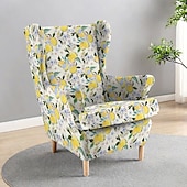 abordables Funda para silla con respaldo-Funda para sillón orejero con estampado geométrico, rayas y flores
