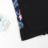 preiswerte One Pieces Rash Guards-Damen Anti UV Shirt Badeanzug Bademode Blumenmuster Frontreißverschluss UV-Sonnenschutz UPF50+ Schnelltrocknend Kurzarm Bademode Badeanzug Surfen Strand Wassersport Sommer