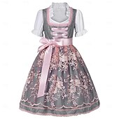 abordables Niños-Oktoberfest Vestidos Blusa con falda acampanada Mucama bávaro Alemán Munich prados Chica Fiesta Festival de Cerveza Paño de estilo tradicional