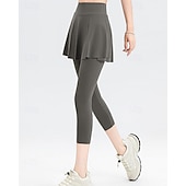 economico Gonne e Skorts da Donna-Per donna Tinta unita Gonna casual Gonna da tennis con leggings Capri Tasche Laterali Spacco Asciugatura Rapida Tennis Golf Pickleball Pantaloni Nero Marrone Grigio Spandex Abbigliamento da tennis