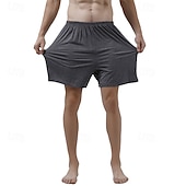 billiga Sov botten-Herr Vardagsklädsel Pyjamasshorts Slät Mode Klassisk Ledigt Hem Dagligen Säng Bomull Komfort Andningsfunktion Mjuk Shorts Elastisk midja Sommar Svart Rodnande Rosa