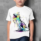 voordelige Jongens 3D Dieren-Jongens 3D Dinosaurus T-shirt Korte mouw Zomer Lente Modieus Basic Kinderen 4-12 jaar Strakke ronde hals Buiten Casual Dagelijks Normale pasvorm