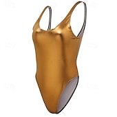 olcso Öltözetek-Retró 1980-as évek Félrebeszél Fürdőruha One Piece Body Diszkó Fényes latex patent Fémes Szivárvány Női Mindszentek napja Farsang zenei fesztivál Tengerparti nyaralás Pride Parade Felnőttek