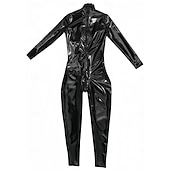 billiga Glansig-glansig svart catsuit bodysuit latex helkropps latex look med dragkedja bak &amp;U-grendragkedja gjutna kupor fetischkostym vuxenklubbkläder för prideparad pridemånaden halloween karneval