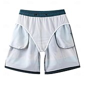baratos Calções Elite Masculinos-Homens Calção Shorts de praia Bolsos Com Cordão Imprimir Gráfico Folha Árvore Respirável Secagem Rápida Comprimento do joelho Ao ar livre Férias Casa Férias Estilo Étnico Azul Céu Azul escuro