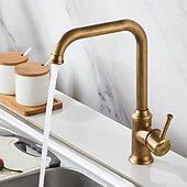 economico Rubinetti per lavello-Rubinetto da cucina - Monocomando un foro Galvanizzato Estraibile / Abbassabile Set centrale Retrò Vintage Kitchen Taps
