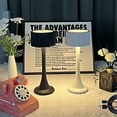 abordables 123496-Lampe de bureau LED rechargeable, petite veilleuse tactile créative, éclairage d&#039;ambiance, protection des yeux, lampe de table rétro, luminaire USB, 1 pièce
