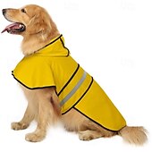 baratos capa de chuva-capa de chuva para cachorro, capa de chuva impermeável com capuz, capa de chuva ajustável para animais de estimação com orifício para guia para cães de pequeno e médio porte