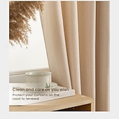 billiga Fönsterprodukter-Linnedraperier för Vardagsrum Sovrum Mörkläggnings-grommet Bundle Back Tab/Pinch Pleated Ljusblockerande Gardiner Rummet Mörkläggande 1 styck Kräm