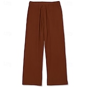 economico retrò-Per uomo Pantaloni di Lino Pantaloni Pantaloni Estivi Pantaloni Larghi Coulisse Elastico in vita Gamba Dritta Semplice Comodità Traspirante Lunghezza intera All&#039;aperto Yoga Palestra Designer Retr