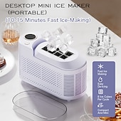 economico elettrodomestici-Mini macchina per il ghiaccio portatile – produzione di ghiaccio rapida in 10-15 minuti, 8 cubetti/ciclo, compatta e silenziosa, ghiaccio solido e cristallino, facile da pulire, ideale per casa, ufficio o feste