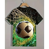 economico Sport e Giochi 3D per Ragazzi-Ragazzi 3D Calcio Maglietta Manica Corta Estate Primavera Moda Essenziale Bambini 4-12 Anni Girocollo All'aperto Casuale Quotidiano Vestibilità regolare