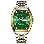 abordables Montres à quartz-Montre de luxe pour homme, lumineuse, étanche, avec date et semaine, en acier inoxydable, à la mode, originale, à quartz