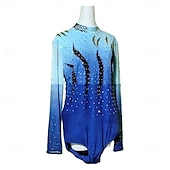 economico Costumi da Pattinaggio Artistico per Ragazzi e Uomini-Top da pattinaggio sul ghiaccio da uomo e ragazzo, ad alta elasticità, abbigliamento da pattinaggio per allenamento e competizione, classico, con cristalli/strass, manica lunga, pattinaggio sul