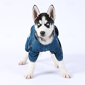 baratos capa de chuva-Capa de chuva para cachorro, capa de chuva impermeável com capuz, capa de chuva refletiva alta para animais de estimação com furo para guia para cães pequenos, médios e grandes