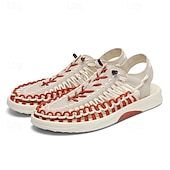 preiswerte Urlaubsandalen-Herren-Sneaker in Rot und Marineblau, Laufschuhe mit einzigartigem Schnürdesign und gepolsterter Sohle für Sport und Freizeit